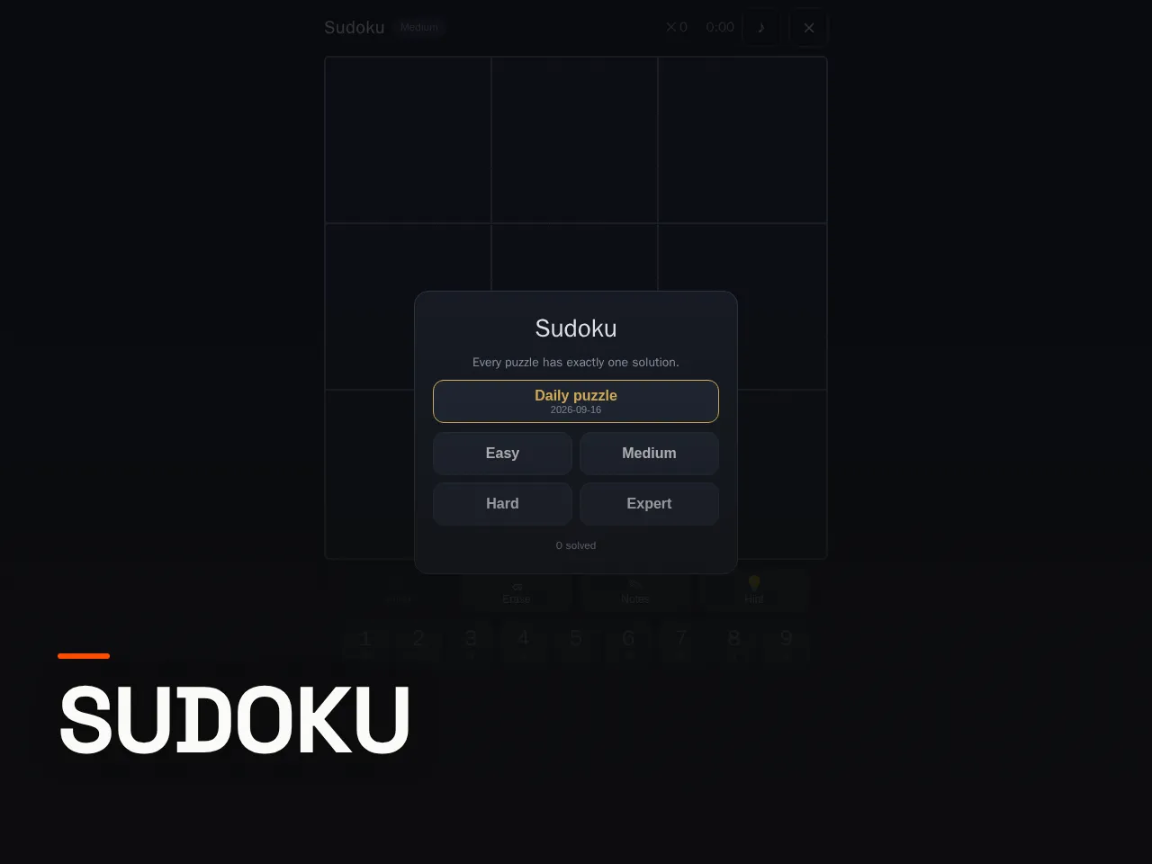 Screenshot of Sudoku