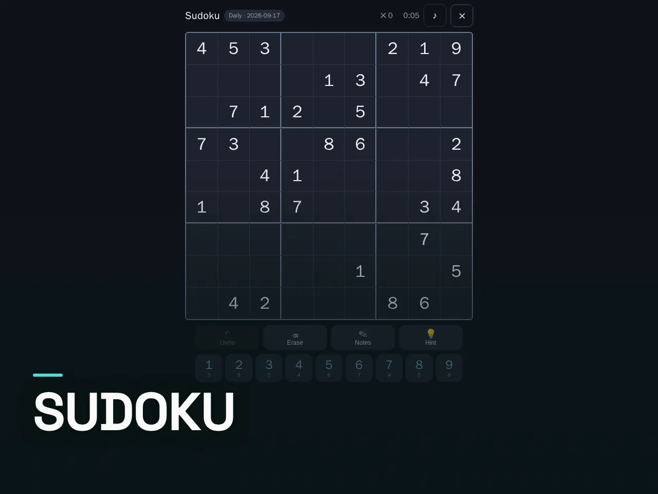 Screenshot of Sudoku